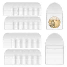Single Pocket Coin Sleeves, 100 Pcs Single Pocket Coin Sleeves Holders, Clear Plastic Coin Sleeves Holders, PVC Single Pocket Coin Flips Individual Coin Pouch Coin Protector Pocket