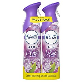 Febreze Air Odor-Eliminating Air Freshener, Lilac & Violet, 2 Ct, 8.8 Fl Oz Each (17.6 oz Total)