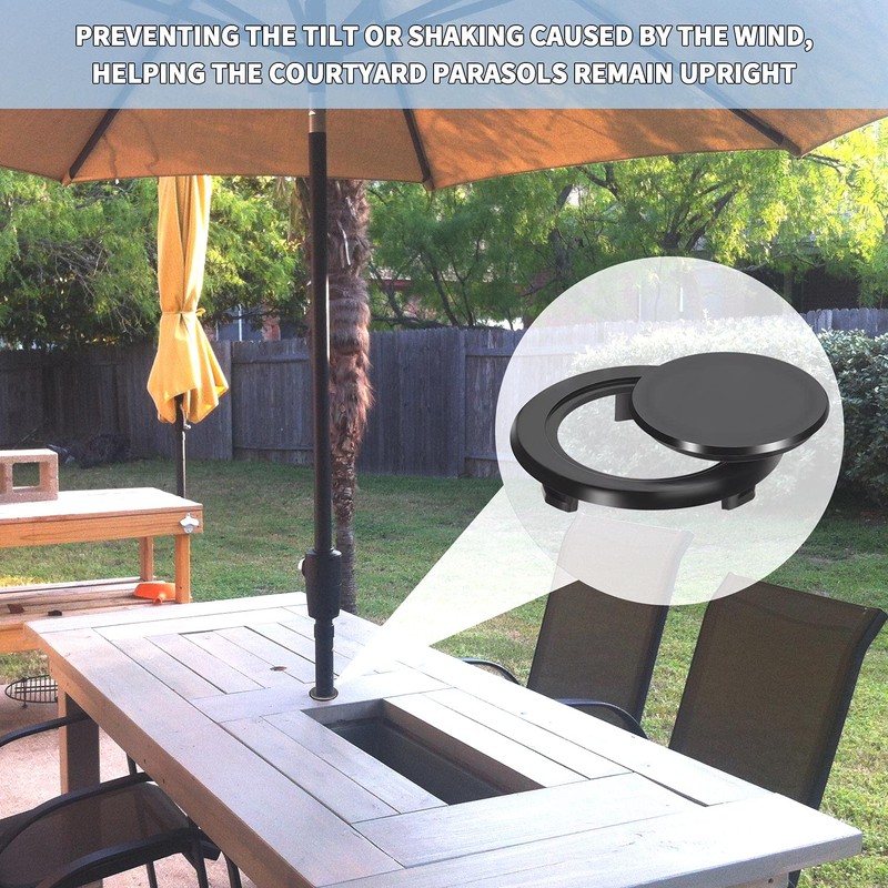PAGOW 4 Pack Patio Table Umbrella Hole Ring and Cap