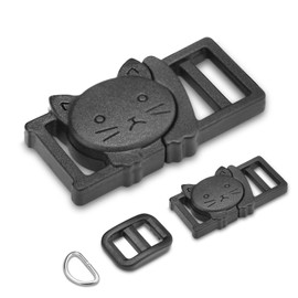 3/8" Breakaway Cat Collars Clasp Kit, 20 Set Break Away Lanyard Clasp Cat Safety Collar Paracord Buckles Accessories(Black)