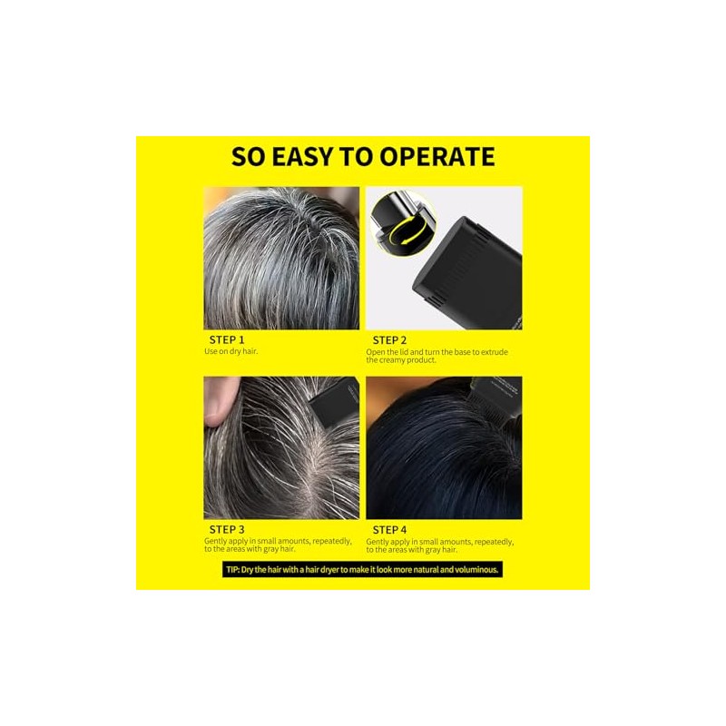 TARSHYRY Peine Tinte Pelo, nstant Hair Color Stick with Built
