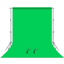 PULUZ 3.3x5FT Photography Backdrops,Green Screen Backdrop Kit with 4 Fixing Clip,Encryption Thickening Backdrop for Party Decor Video Studio Calls Streaming Gaming VR Photoshoot