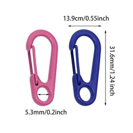 Mini Skater 1.24" Small Alloy Spring Clips Paracord Keychain Spring Gate Snap Hooks for Work Car Key Rings Dog Tags Belt Loop Outdoor Traveling Backpack Accessories, 8PCS (Dark Blue and Dark Pink)