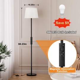 Raexpectis 【Upgraded】 Floor Lamps for Living Room, Modern Floor Lamp with Remote Control, Dimmable Colors Temperature Standing Lamp Foot Switch, 9W LED Bulb Tall Lamps for Bedroom Office Kid Room