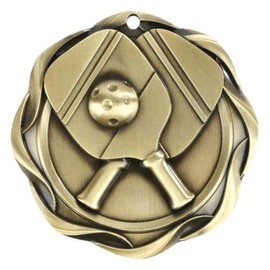 Decade Awards Pickleball Fusion Medal- Gold | Pickle Ball Medal with Stars & Stripes Ribbon - 3 Inch Wide (Gold-SSNB)