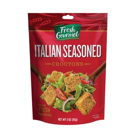 Fresh Gourmet Premium Croutons | Italian Seasoned | 3 Ounce, Pack of 15 | Crunchy Salad Topper