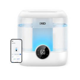 Dreo Smart Humidifiers for Bedroom, 6L Top Fill Supersized Cool Mist Humidifier for Large Room, 60 Hour Runtime, Quiet Ultrasonic Humidifiers for Plants, Baby, Indoor, Home, Night Light, White
