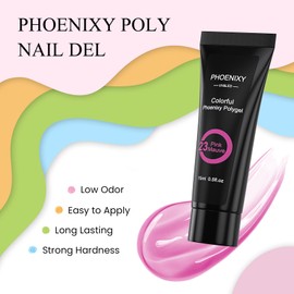 Poly Nail Gel Kit, Phoenixy 8 Colours 15ml Poly Nail Gel Set with 36W UV/LED Nail Lamp Poly Nail Builder Extension Gel Starter Set Professional Nail Art at Home Gift for Women