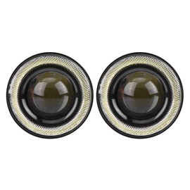 2pcs 30W Faros antiniebla Ojos de ángel Faros antiniebla Universal Car Vehículo Faros antiniebla LED COB Angel Eyes Luz de circulación diurna(3.0 inch)