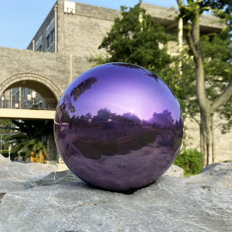 Premium Stainless Steel Gazing Globe Mirror Ball - Brilliant Purple