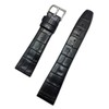 NewLife 20mm Black Leather Watchband | Square Crocodile Alligator Grain,