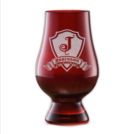 Engraved Red Glencairn Whisky Glass (Set of 4)