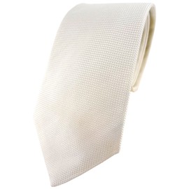 blick. Elementum in Plain Monochrome Dot Textured Silk Tie – 100% Pure Silk Tie - crème-white