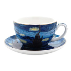 Coffeezone Vincent Van Gogh Art The Starry Night Porcelain Latte Art Coffee Cup Saucer (10 oz)