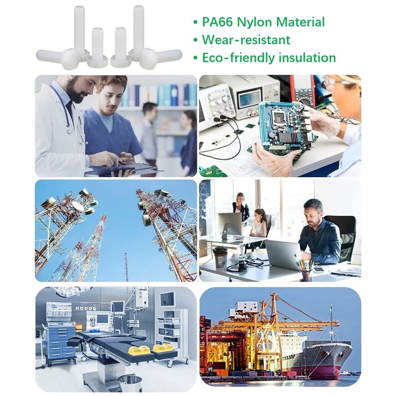 CONPHERON Plastic Hexagon Head Machine Screws M4 x 15 mm