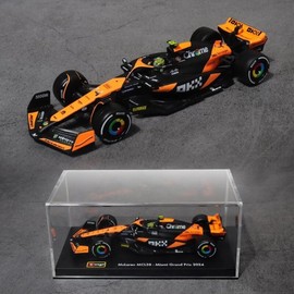 Brago 1:43 McLaren F1 Racing Car MCL38 2024 #4 Acrylic Case Diecast Model / 브라고 1:43 맥라랜 F1 레이싱카 MCL38 2024 4번 아크릴케이스 다이캐스트 모형