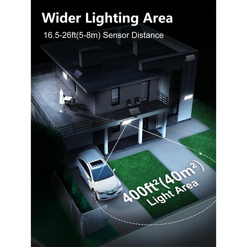 400LED Solar Lights Outdoor,3 Modes & Remote Control Motion Sensor