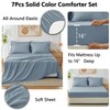 CozyLux King Size Comforter Set Grayish Blue, 7 Pieces Bed