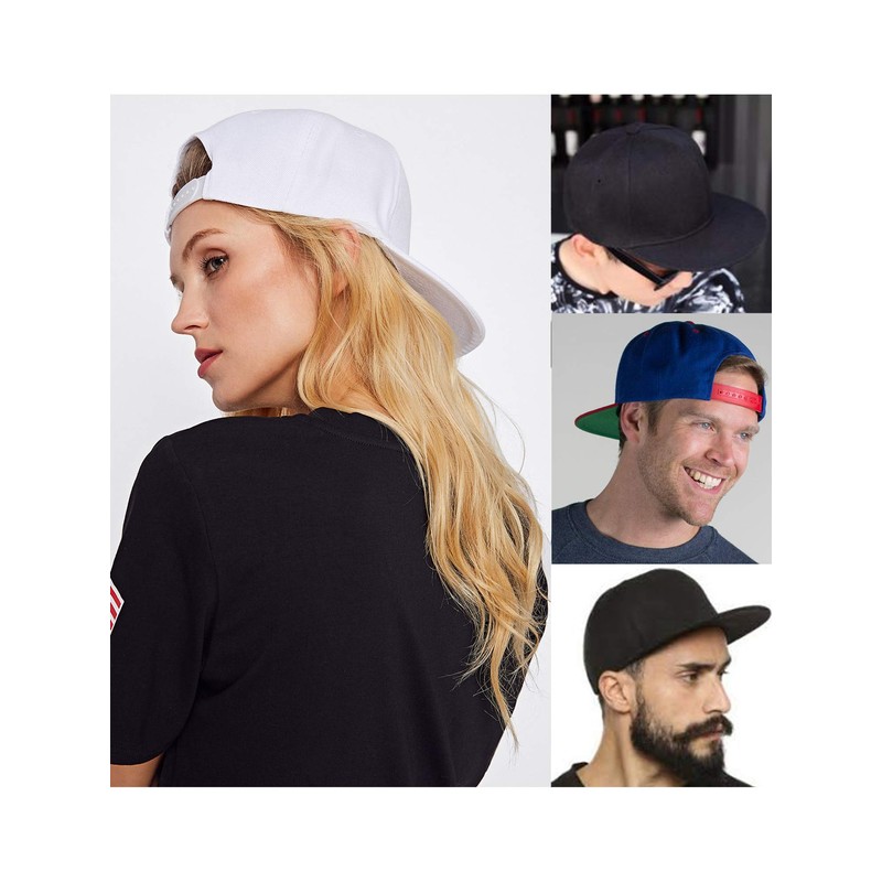 D&I Plain Flat Bill Visor Blank Snapback Hat Cap with