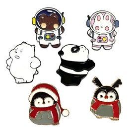 Cute Enamel Pin Set Lapel Pins Brooches Cartoon Animal Brooch Badge Pins for Clothes Bags Backpack Party Decoration Gift