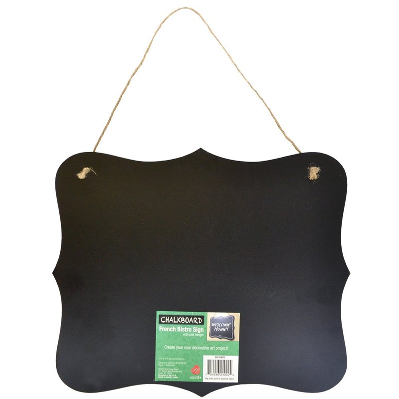 Lara's Crafts French Bistro Chalkboard with Jute Hanger, 10" L