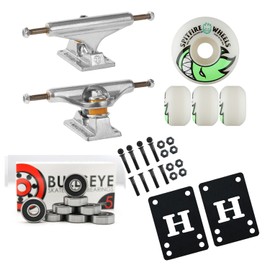Independent Silver 129mm Truck Package Skateboard Spitfire Wheels 53mm Abec 7 Bearings
