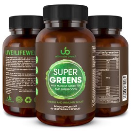 Ultimate Blend Super Greens with Matcha Green Tea and Superfoods 60 Veggie Capsules