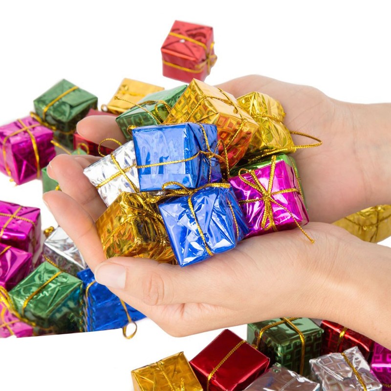 GZGXKJ 96pcs Decorations 2.5cm Mini Boxes Christmas Tree Hanging Decorations