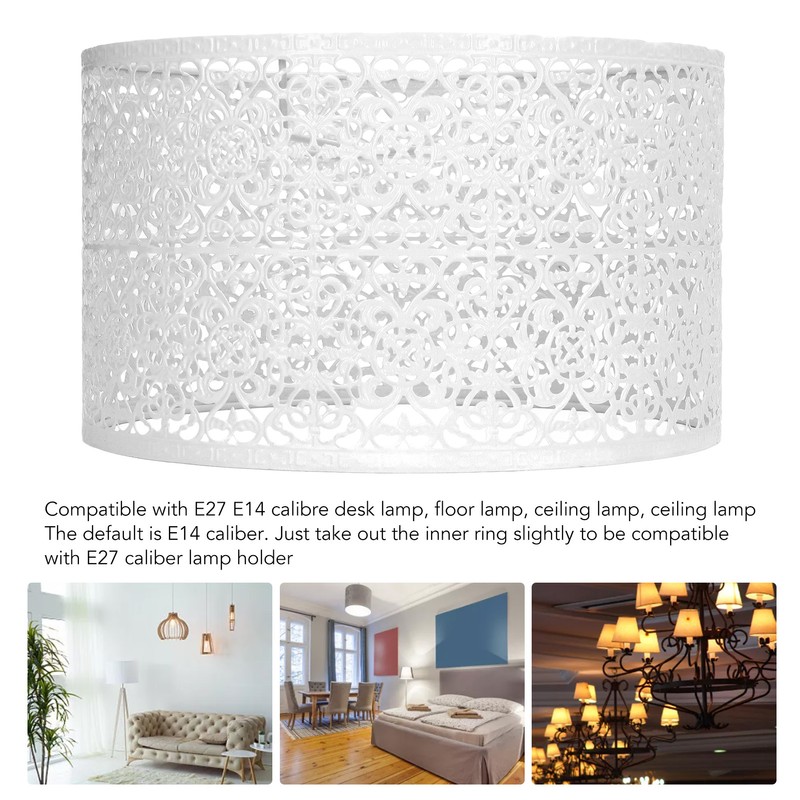 Lamp Shade Hollow Out Metal Lampshade E27 E14 Universal Use