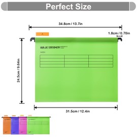 20 Stück PVC Aktenschrank A4 Hängemappen Hängemappen mit Tabs und Einsätzen für Büro, Schule, Desktop-Aktenaufbewahrung, Dateiklassifizierung