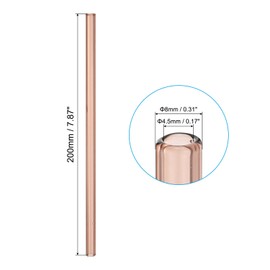 Patikil 8 Inch Borosilicate Glass Blowing Tubes, 10 Pack - Burgundy