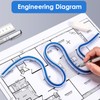 Flexible Curve Ruler Plastic Blue White Curve Flex Design Ruler