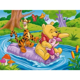 DIY 5D Diamond Painting Kit, 16"X12" Winnie The Pooh Round Full Drill Crystal Rhinestone Embroidery Cross Stitch Arts Craft Canvas for Home Wall Decor Adults and Kids