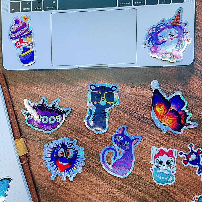 Bleidruck 24 Sheets Printable Holographic Sticker Paper 8.5x 11 inch