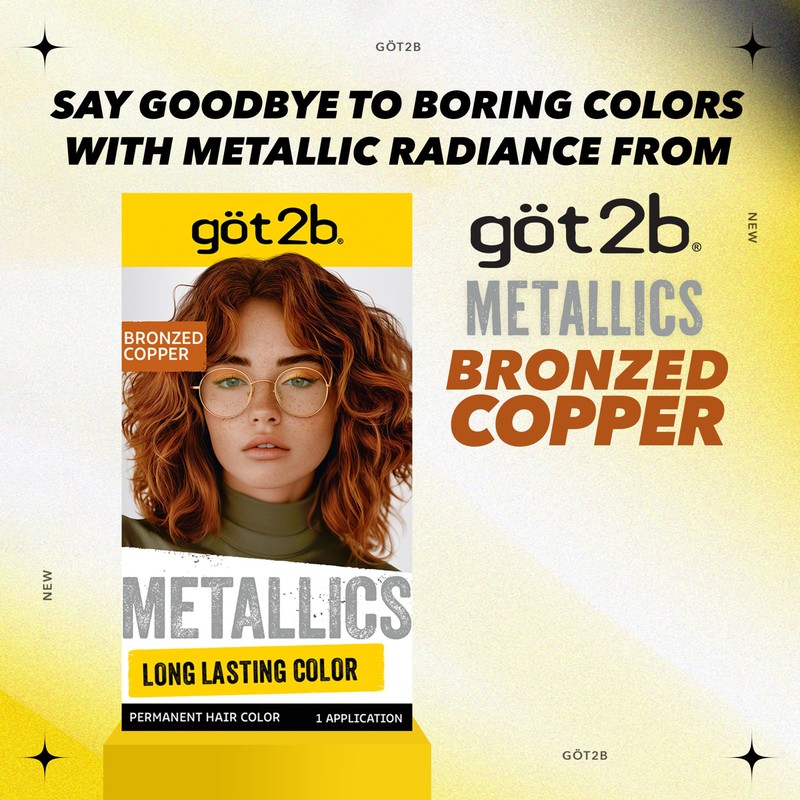 got2b Metallics Permanent Hair Dye, Bronzed Copper, Hair Color for