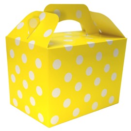 Lotus 40-Pack Kids' Yellow Polka Dot Party Favor Boxes - Chic, Versatile Gift Boxes for Birthday Parties, Events, Weddings, and Celebrations - Perfect for Treats, and Special Occasions (Yellow)