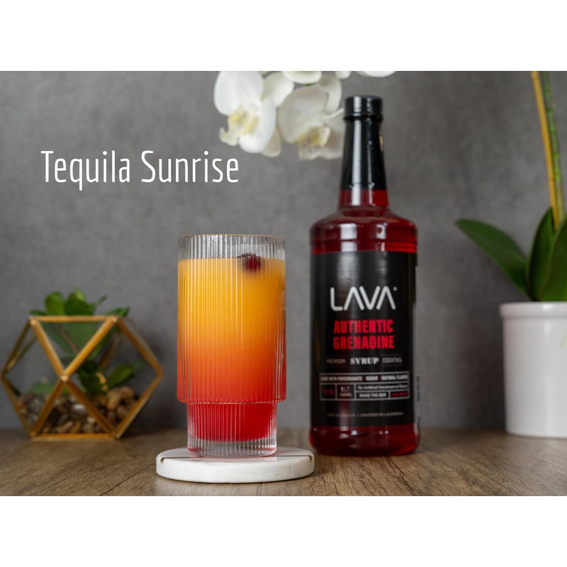 LAVA Premium Grenadine Syrup, Made with Pomegranate Juice, 100% Sugar,