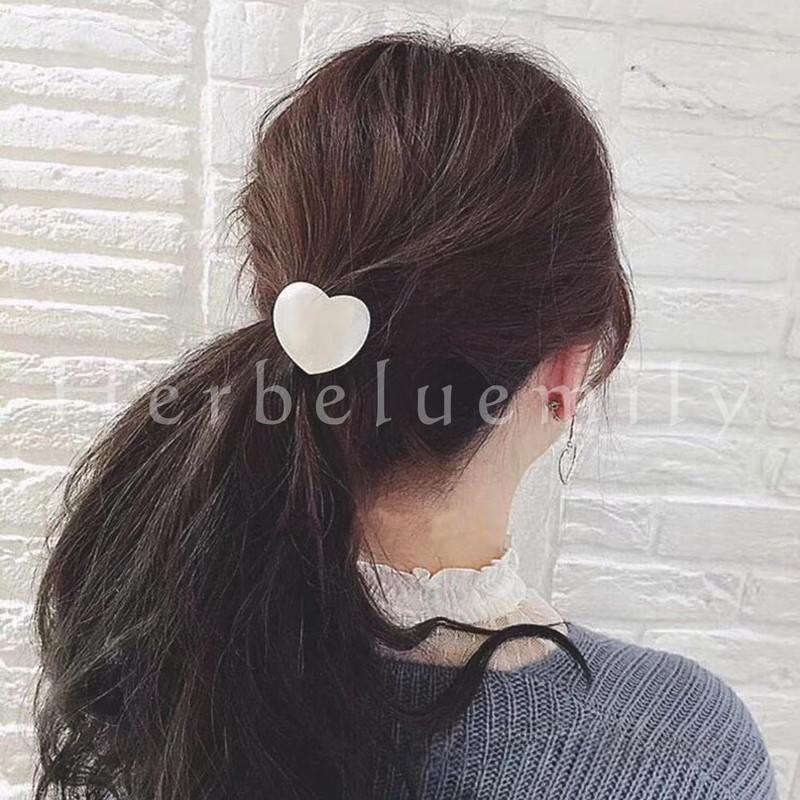 Herbeluemily Hair Rubber Hair Accessories, Antique Gold, Heart, Silver, Flat
