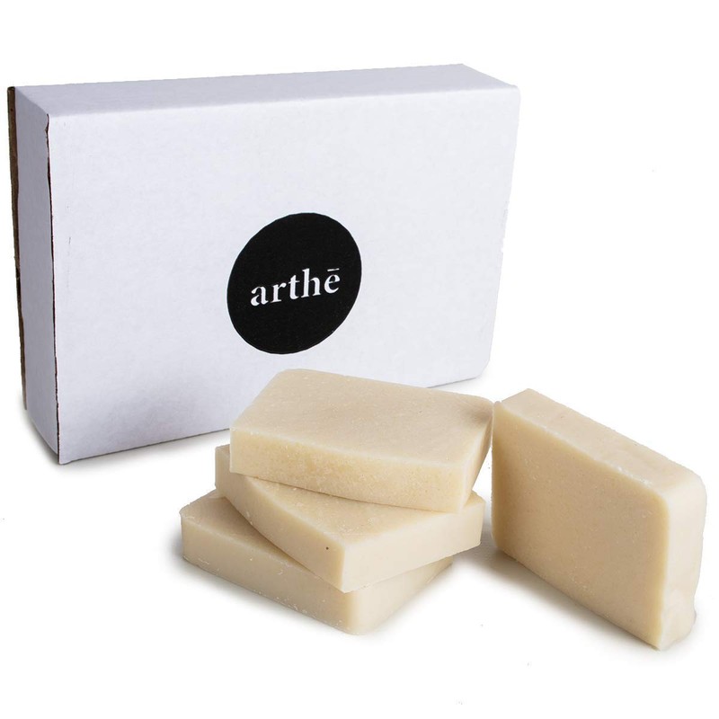 KIT 4 JABON ARTESANAL ARROZ Y CONCHA NACAR EN BARRA