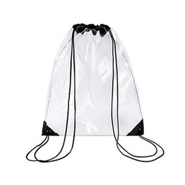 Auony Clear Drawstring Backpack, Stadium Security Approved Waterproof Clear Drawstring Bag Gym Bag for Stadium, Concert, Sports, Travel