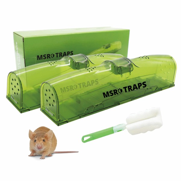 Mouse Traps, Dual Door Pack of 2 Humane Mice Traps for Indoors, Highly Sensitive, Professional Mice Trap, Easy To Set, Safe for kids & Pets