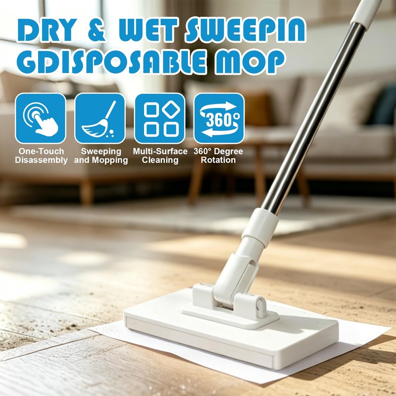 Snap Grip Mini Mop: 2026 Upgraded Disposable Dust Zero Touch