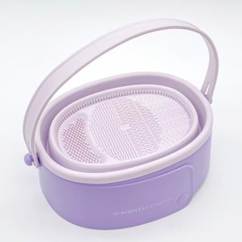 DEYUNQIANG Cosmetic brush cleaning bowl foldable silicone 3-in-1 multifunctional cosmetic brush cleaning tool storage box for storage and drying (purple) (purple)