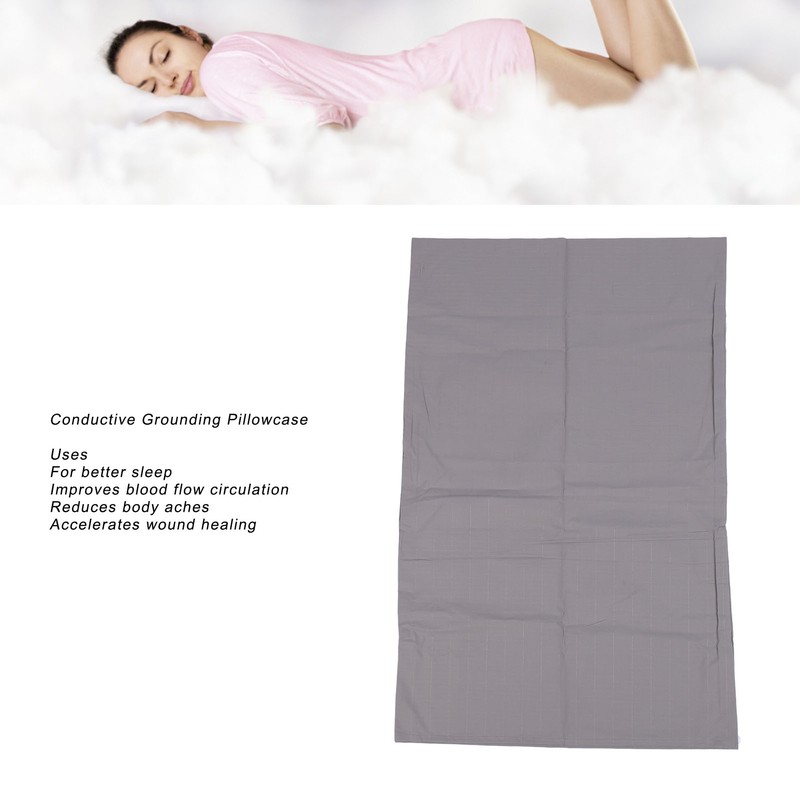 Grounding Pillowcase with Grounding Cord for Better Sleep Silver Fiber