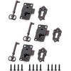 QWORK® 3 Pieces Antique Cabinet Door Lock Sets, Retro Locks