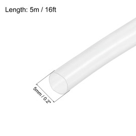 Rebower Heat Shrink Tubing 2:1 Cable Sleeving Tube Wrap, [for Electric Insulation Protection] - 3/16" Dia/5m/Clear