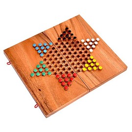 Knobelholz Sternhalma Halma Folding Board Strategy Game up to 6 Players Halma Board Game Pegtail Chinese Checker Folding Board