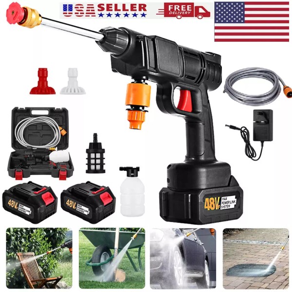 Portable Cordless Electric High Pressure Water Spray Gun Car Washer