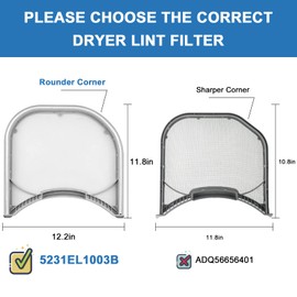 AMI PARTS 5231EL1003B Dryer Lint Filter Compatible with Lg Dryer Vent Lint Screen Replace DLE2516W Lint Filter | AMI PARTS
