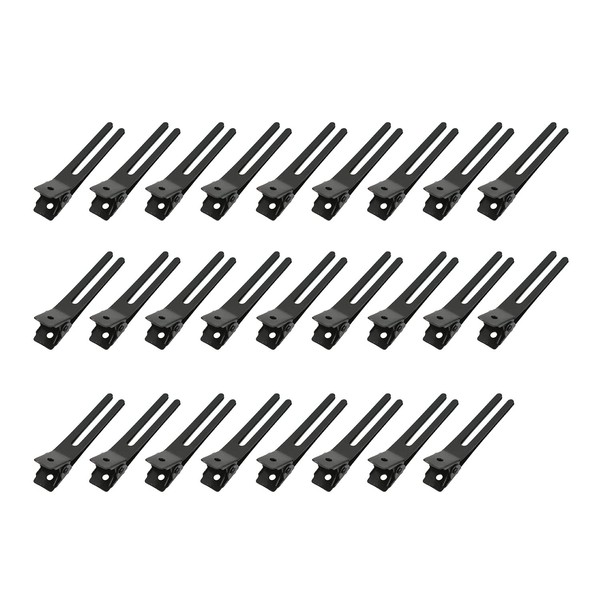 26 Pcs 1.8 Inches Double Prong Hair Clips Black Metal